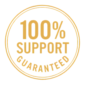 100 percent support guaranteed mark used by the seller